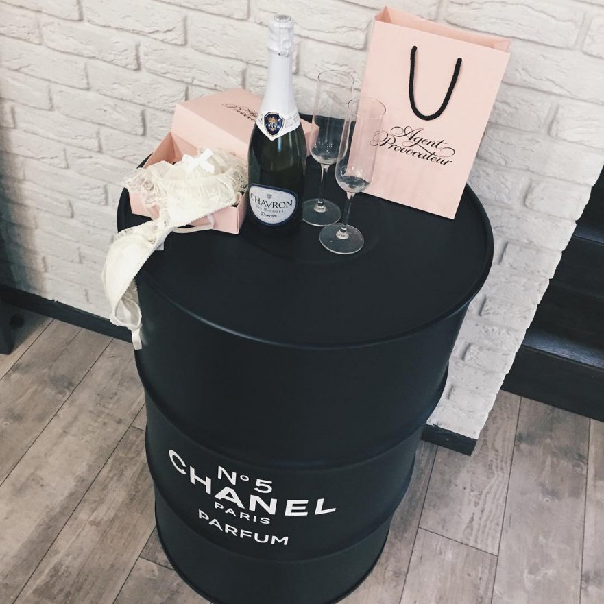 Бочка металлическая декоративная Chanel №5 white XL STARBARREL  014290 Белый  - Вид №2