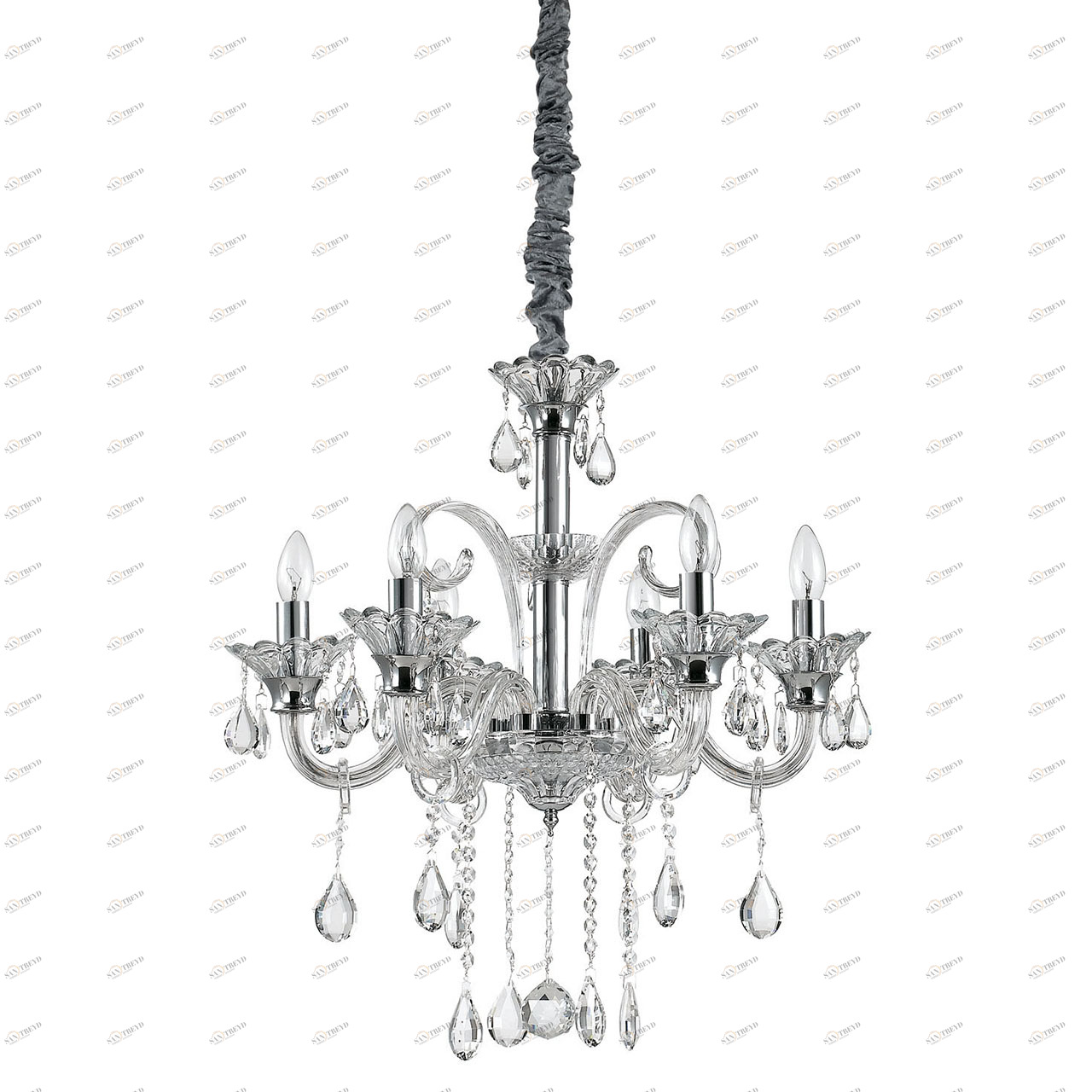 Подвесная люстра Ideal Lux Colossal SP6 Trasparente IDEAL LUX ДИЗАЙНЕРСКИЕ, COLOSSAL TRASPARENTE 057315 Хром 