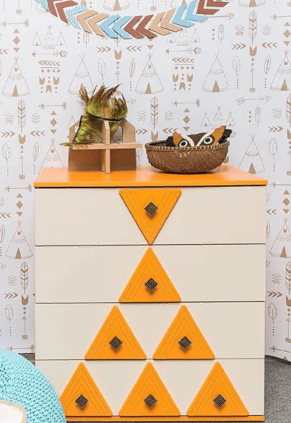 Комод детский с 4 ящиками и декором "Апачи" МАНДАРИН АПАЧИ 178631 Оранжевый Santreyd  - Вид №4