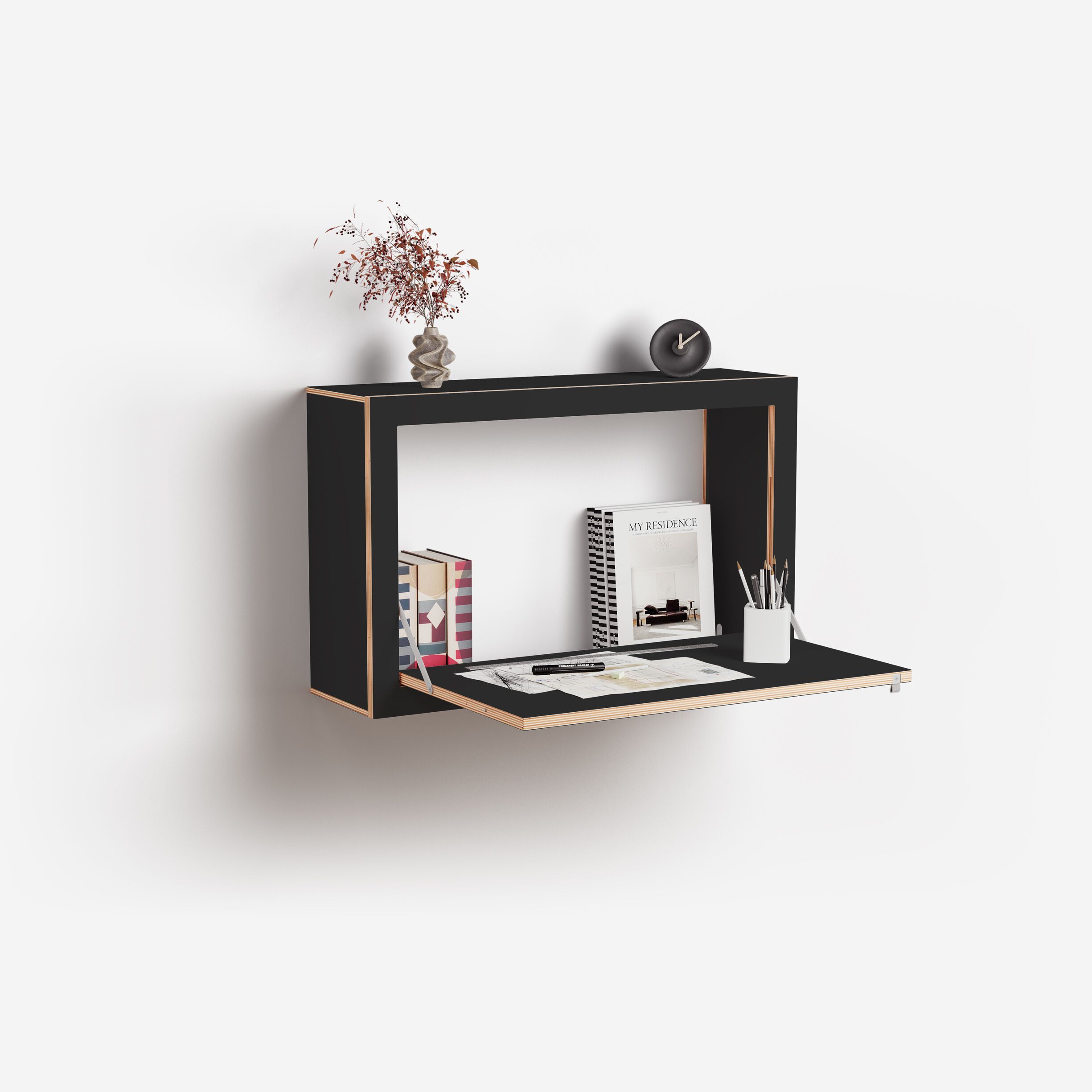 Фанерный подвесной письменный стол с откидными дверцами AMBIVALENZ Fläpps Box 80x50x20 ARCH-00116510 - Вид №2