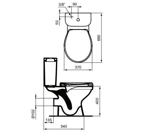 W833661 Унитаз-компакт горизонтальный выпуск VIDIMA SEVA FRESH  - Вид №2