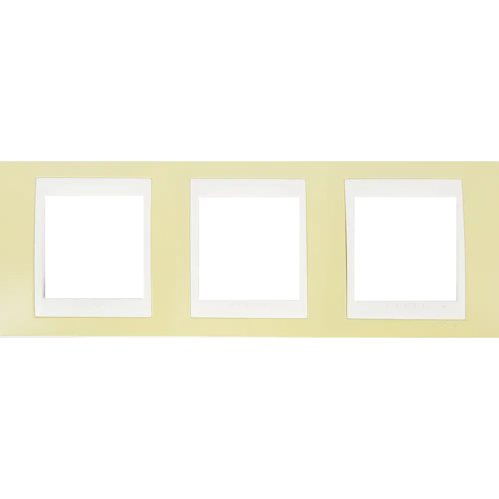 Рамка для розеток и выключателей Systeme Electric Unica 3 поста, цвет зелёное яблоко/белый STLM-2103959