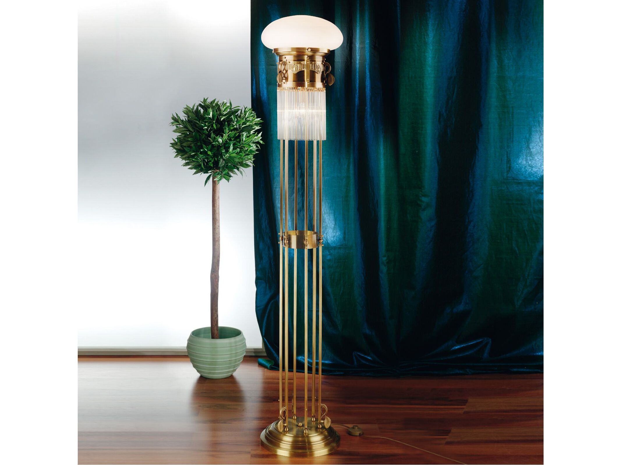 Торшер из латуни и стекла Orion ARCH-00078620