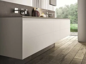 Ideagroup Двойная подвесная тумба под умывальник с ящиками Cubik