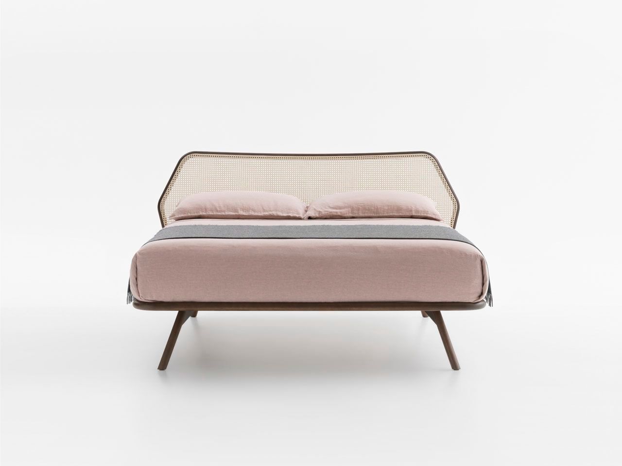 Кровать из массива дерева с изголовьем из Венской соломы Pianca TRAMA ARCH-00054304 - Вид №2