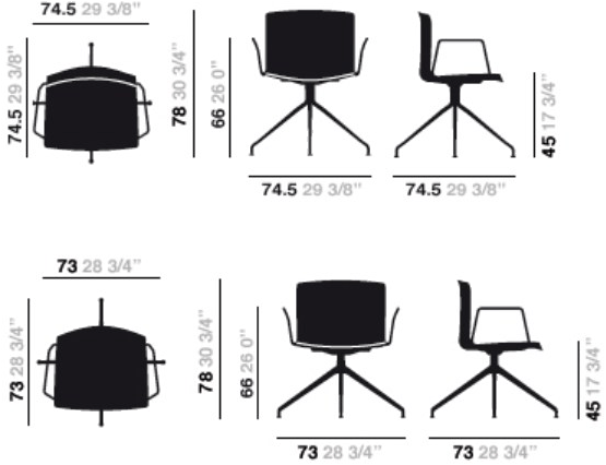 arper Кресло вращающееся на козелке с подлокотниками Catifa 53 sun-id-1488086 - Вид №3