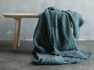 LinenMe Однотонный льняной плед ручной работы Washed waffle big 0566801