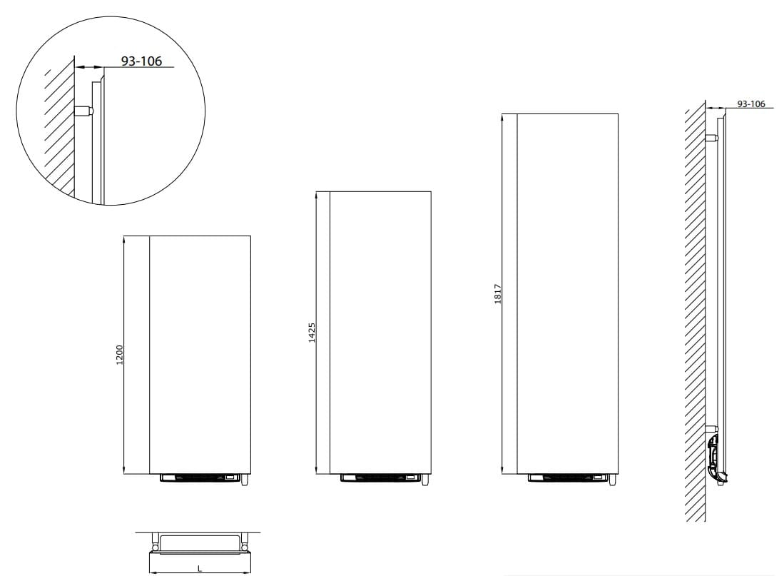 Вертикальный настенный полотенцесушитель Cordivari Design Neo Design ARCH-00101112 - Вид №3