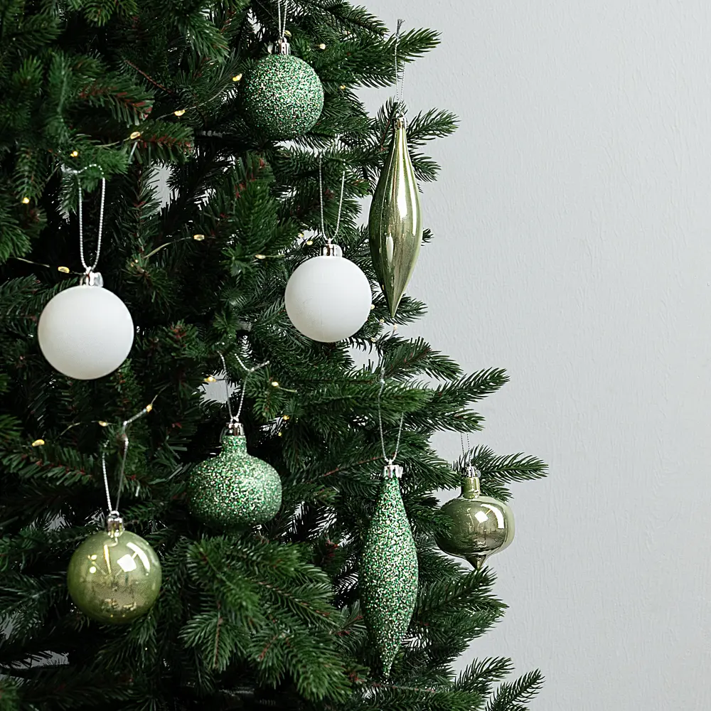 Набор елочных шаров KREAFORTA зеленый с блестками 26 шт 89420529 STLM-1580474 - Вид №1