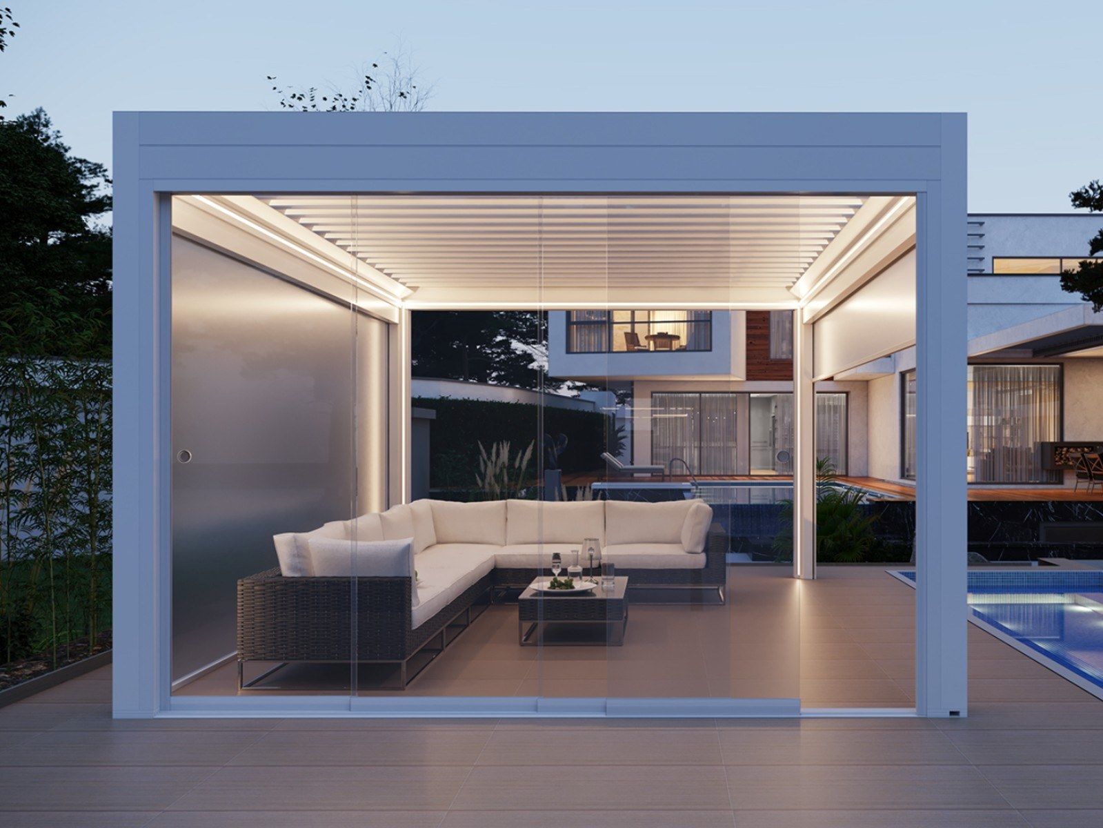 Самонесущая пергола из алюминия с поворотными пластинами Mv Line Биоклиматика ARCH-00067209 - Вид №1