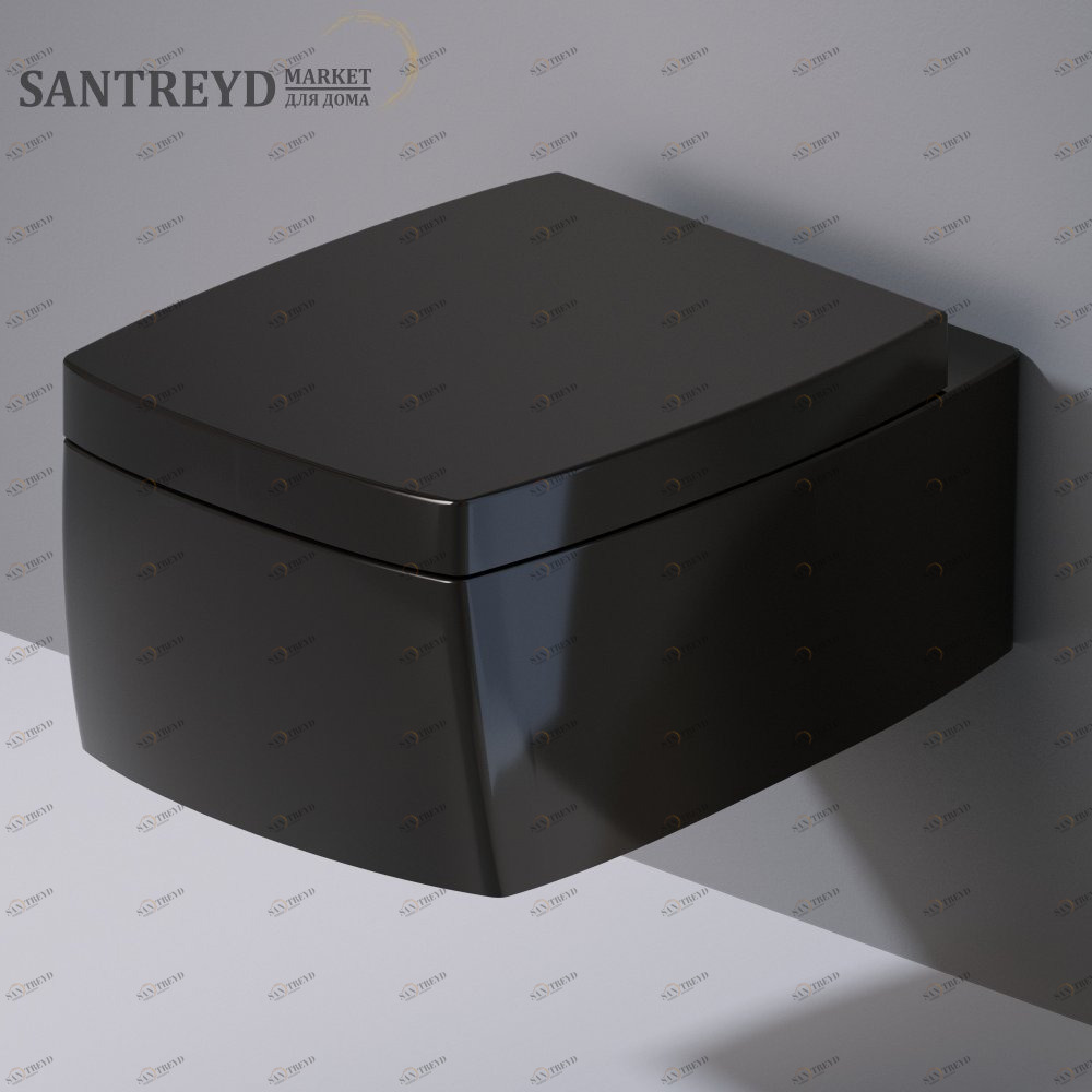 S521104 Подвесной унитаз настенный Черный A. e T. Italia SQUARE Италия AeT ITALIA