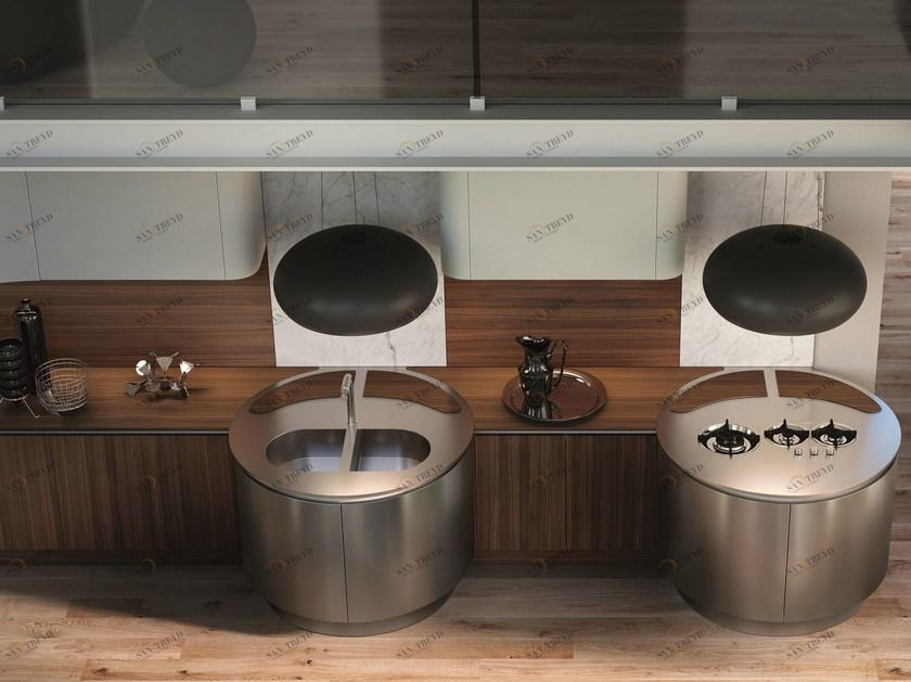 Aster Cucine Линейная деревянная кухня Domina sun-id-1461971