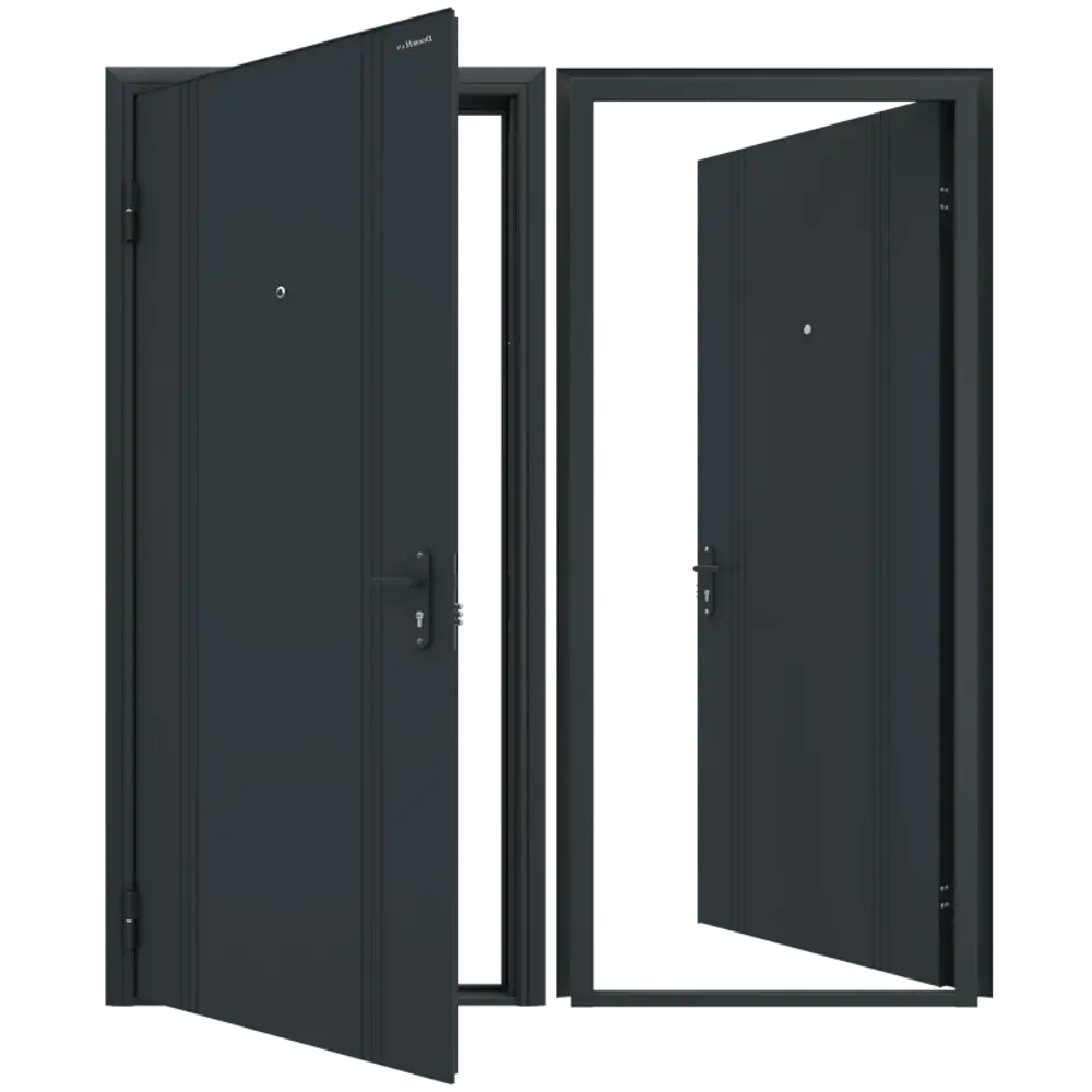 Дверь входная металлическая Эко 98x205 см левая антрацит DOORHAN STLM-2062114 - Вид №1