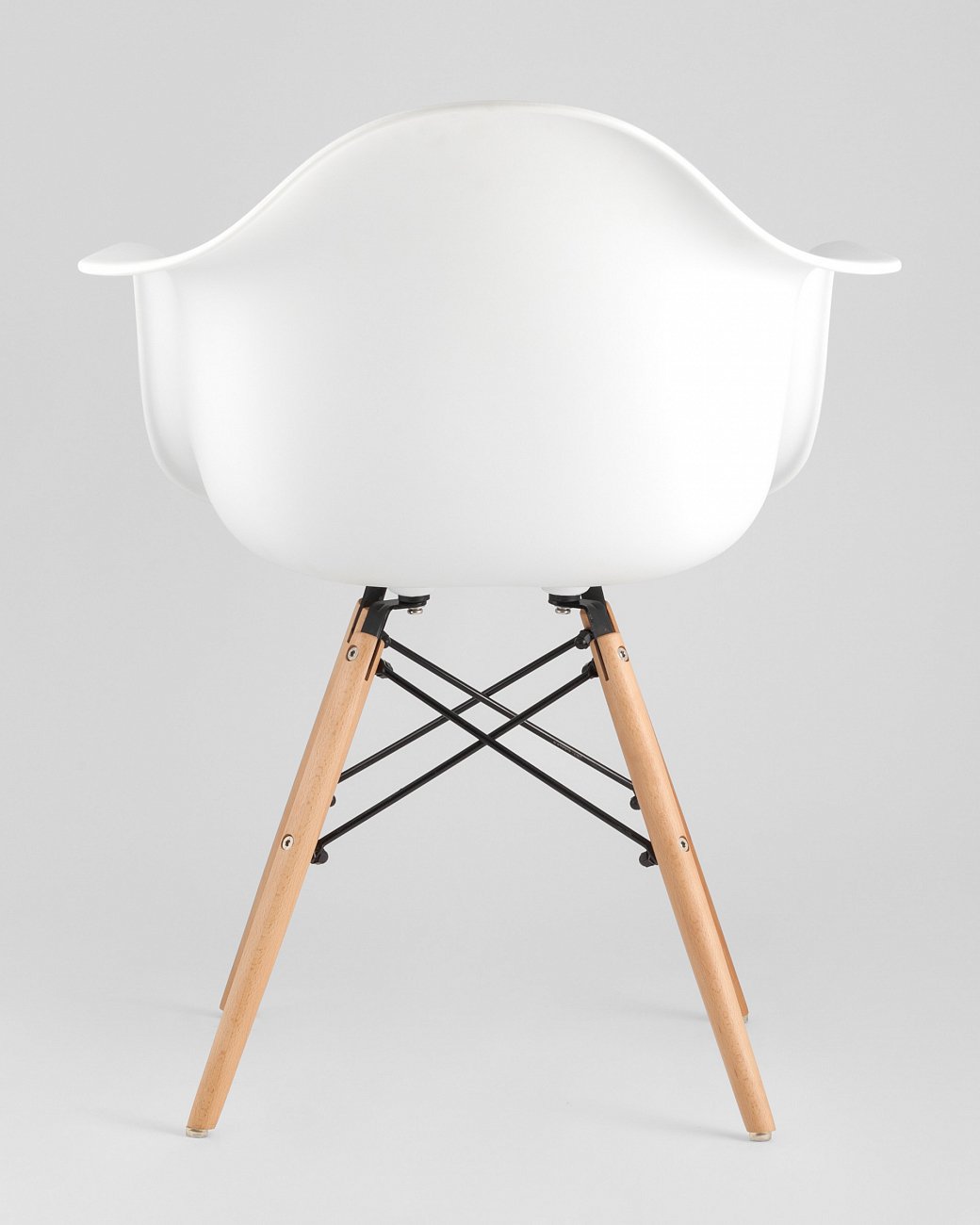 Кресло белое пластиковое с деревянными ножками Eames W EAMES EAMES DAW 00-3881987 Белый  - Вид №4