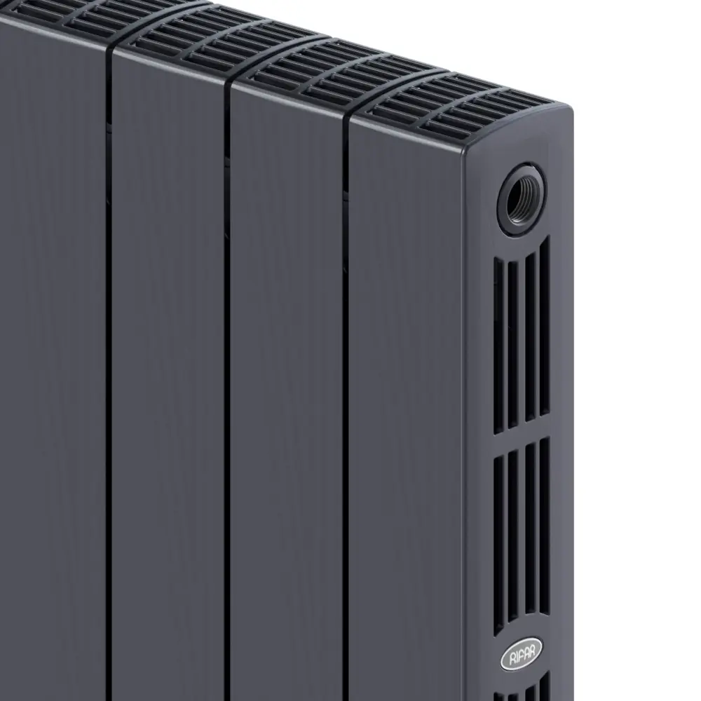 Радиатор секционный Rifar Supremo S50006RAL7012 500/90 6 секций боковое подключение биметалл серый 82560811 STLM-2193733 - Вид №3