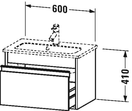 KT642201414 Тумбочка подвесная компакт Ketho #KT6422 600 x 385 мм Терра, декор Duravit - Вид №1