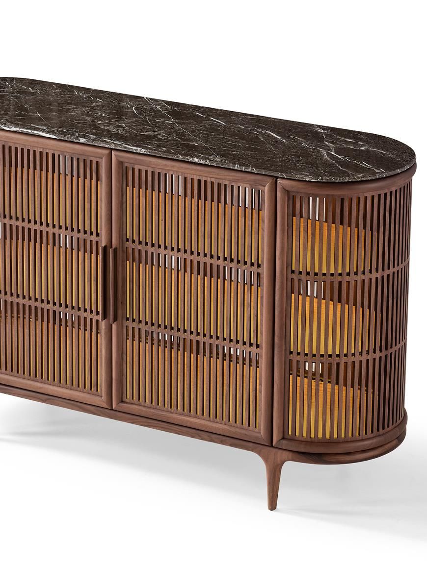 Шкаф из грецкого ореха со встроенным освещением Mobi груша ARCH-00092587 - Вид №1