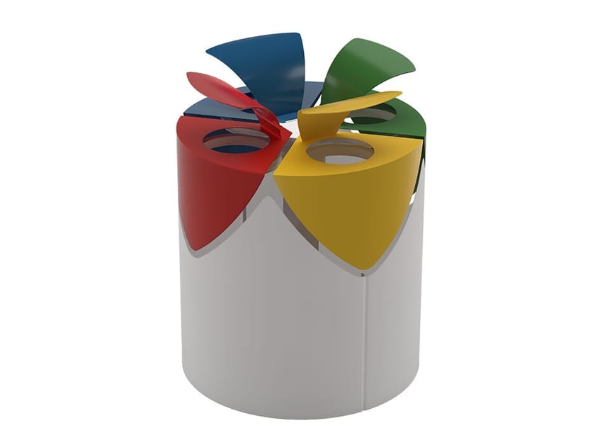 Корзина для мусора из листового металла с крышкой DIMCAR KURT FOUR ARCH-00019120