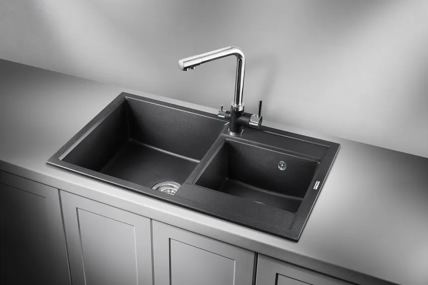 8201, ЧЁРНЫЙ, кухонная мойка, кварц GRANULA 8201-ST268