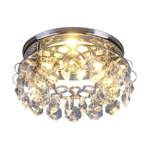 Спот встраиваемый Электростандарт Cristal, GU5.3, 50 Вт, хрусталь, цвет хром 15105198 STLM-2156611