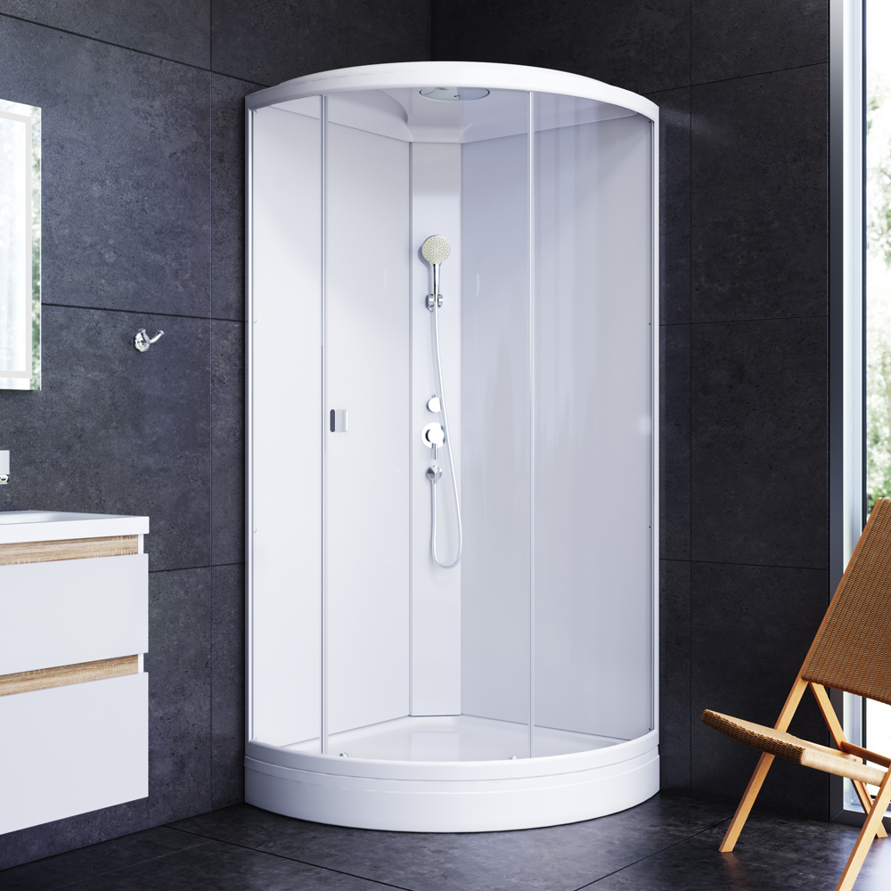 W88C-301-090WT кабина душевая 90х90 стекло прозрачное профиль белый AM.PM X-Joy 