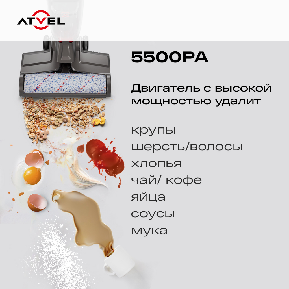 5362347 Моющий пылесос вертикальный   Atvel F16 PRO  черный STDN-0007865 - Вид №12