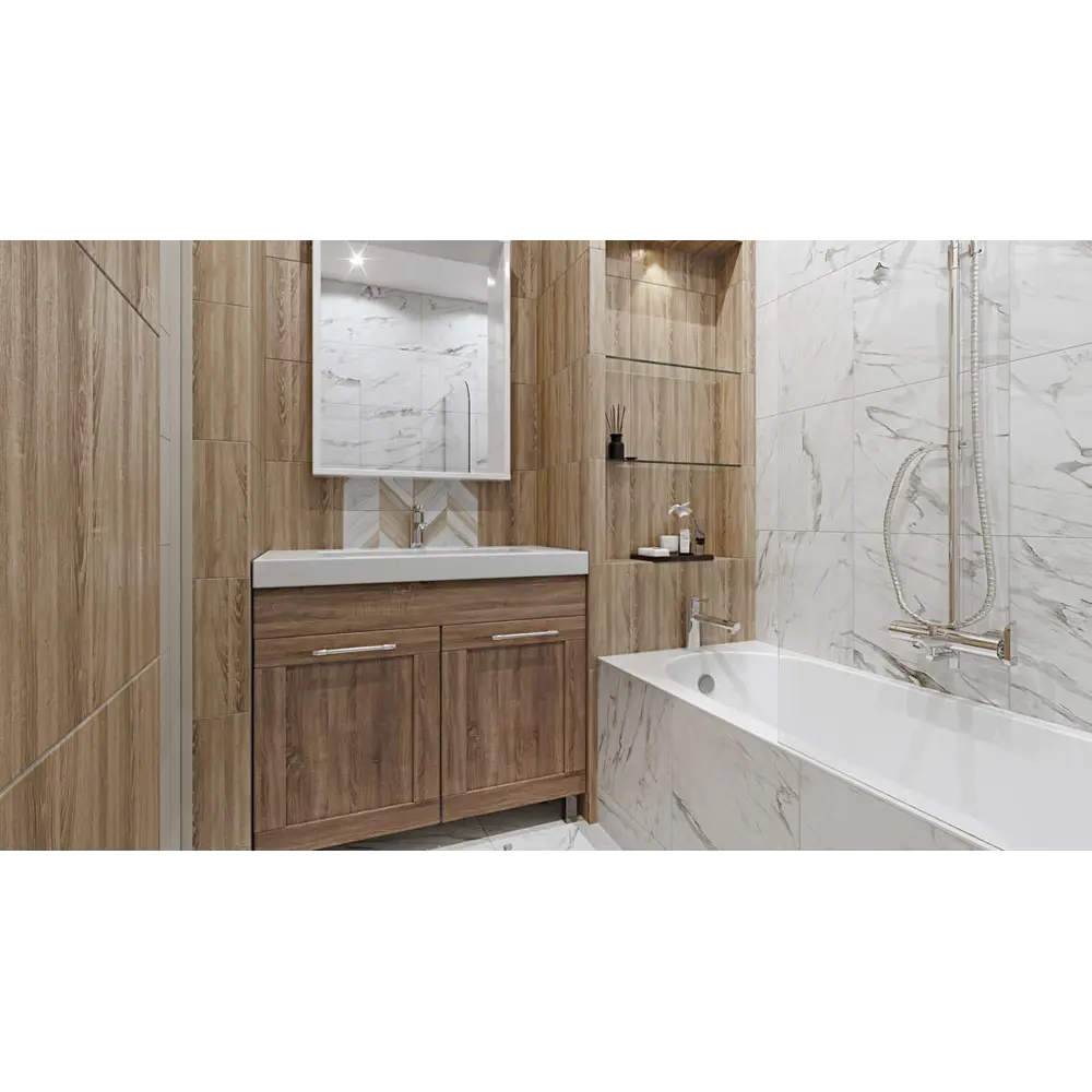 Зеркало для ванной Omega Glass NNB15 60x90 см прямоугольное цвет белый Бытовое зеркало STLM-2076585 - Вид №7