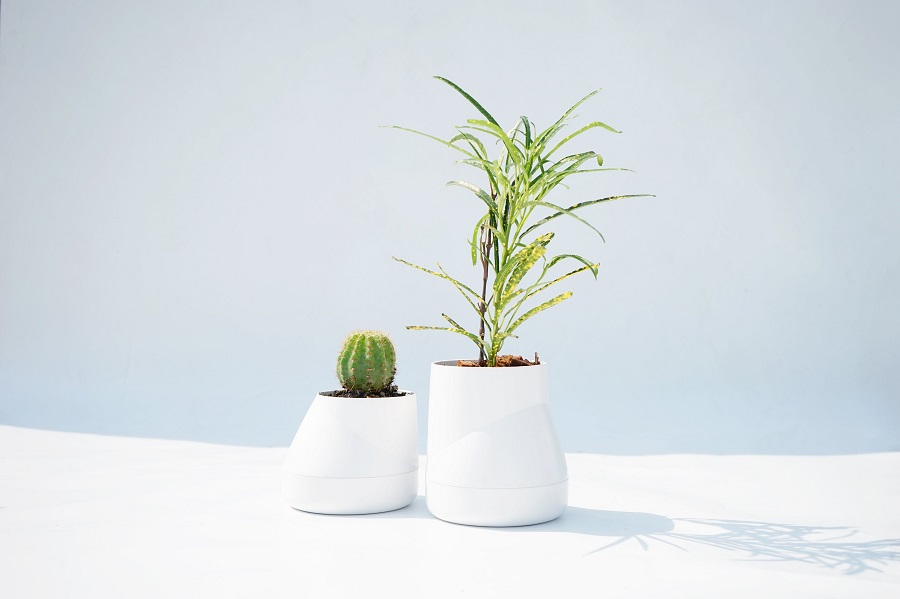 Горшок цветочный Hill Pot, большой, белый Qualy QLX20002WH - Вид №4