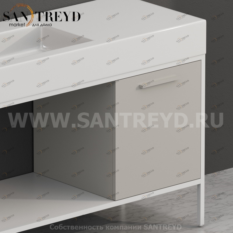 SD4548BT2 Тумба с открывающейся правой створкой (с 1 стеклянной полкой) Globo Ceramica Globo INCANTHO