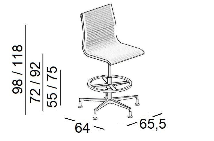 Регулируемая высота 5 спиц офисный стул Luxy Nulite ARCH-00062034 - Вид №5