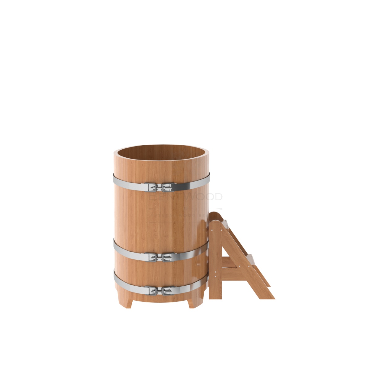 1262 Купель овальная из дуба 0,69х1,31х1,0 натуральная Alyarus  - Вид №2