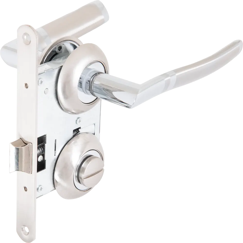 Дверные ручки 67 SN, с запиранием, комплект, цвет никель 85219980 STLM-2121092 Santreyd 