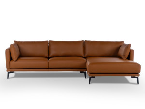 Кожаный диван с полуостровом