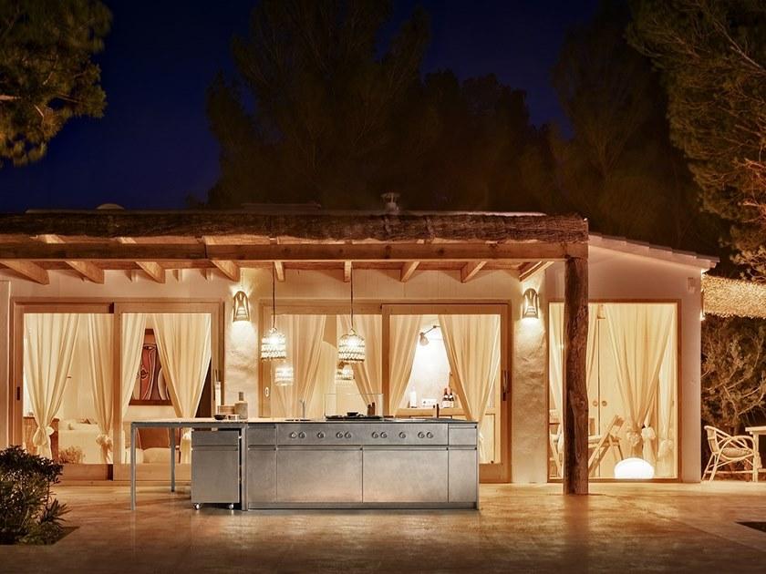 Xera by Arex Модульная кухня из нержавеющей стали и дерева с островом sun-id-1512721 - Вид №2