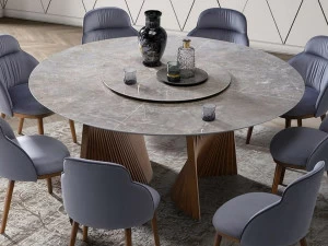 Natisa Круглый керамический стол с ленивой сьюзан