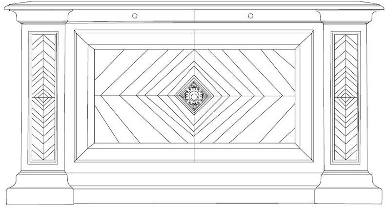Arvestyle Буфет из массива дерева с распашными дверцами с ящиками Stile Ks-e500 - Вид №12