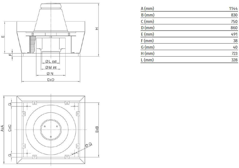 Vortice Центробежный крышный вентилятор с вертикальной разгрузкой Torrette tr-e-v 15188 - Вид №1