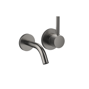 МЕТА Смеситель для раковины однорычажный настенный без донного клапана - матовая темная платина 36867660-99