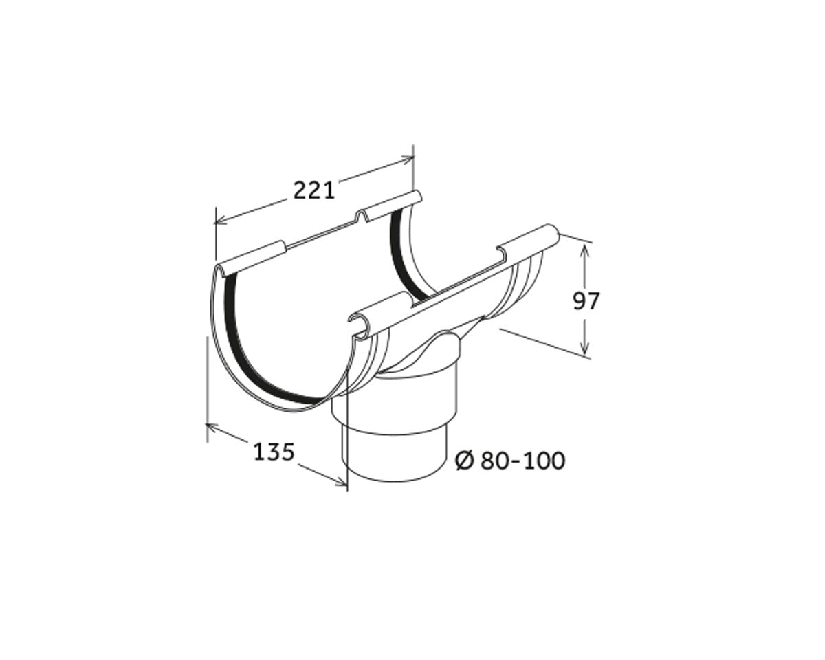Соединение с водосточным желобом 145 First Corporation First Plast ARCH-00066640 - Вид №2