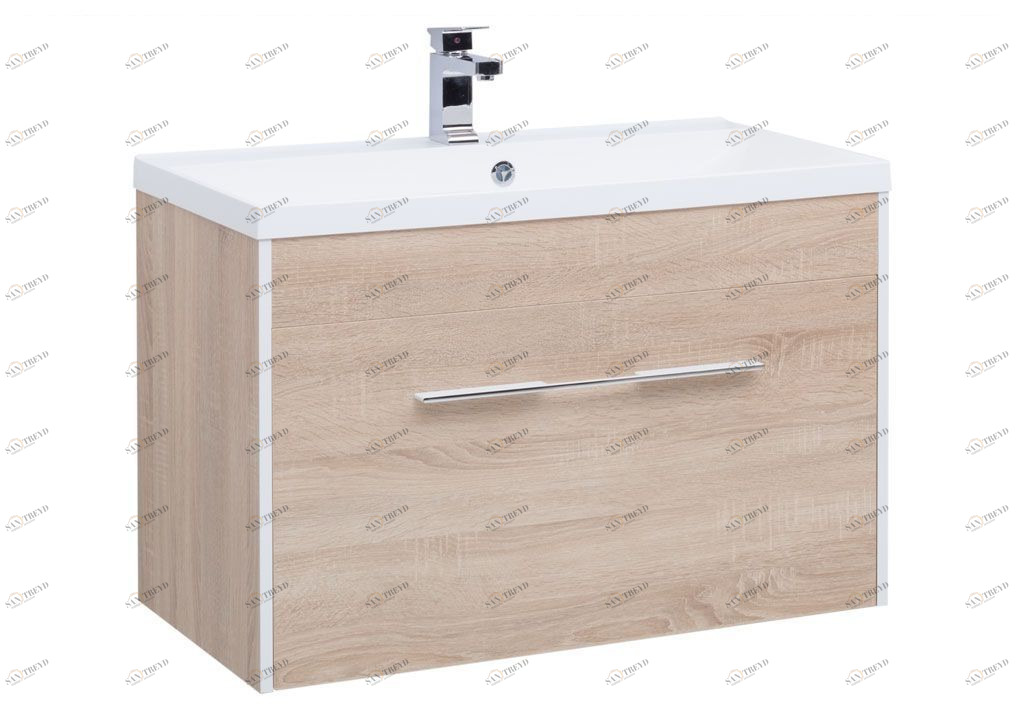 Тумба с раковиной Aquanet Августа 90 дуб сонома 0021003100204119