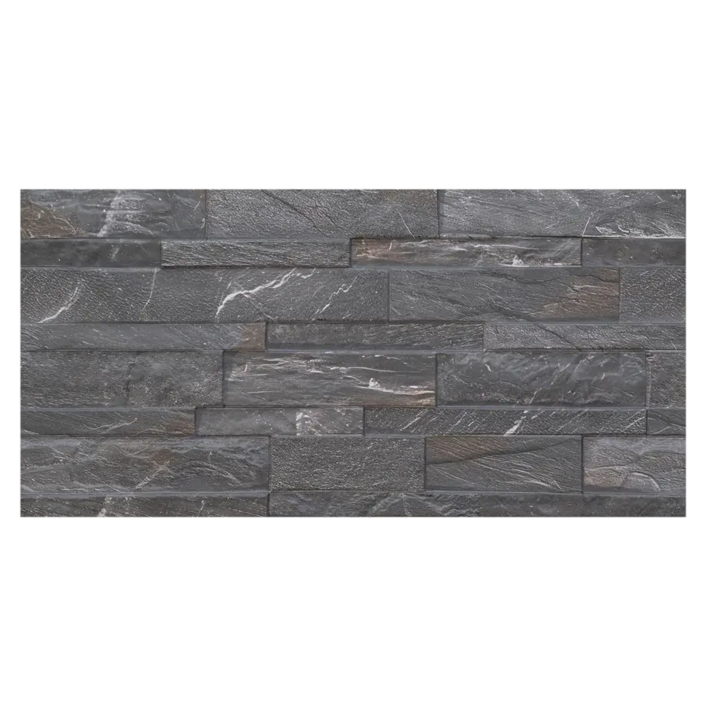 Керамогранит Concor Slate Black 30x60 см - матовый сланец для стен и пола 89386043 STLM-1506444 - Вид №1