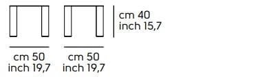 Окрашенный металлический низкий квадратный журнальный столик Midj PAW CTM ARCH-00144930 - Вид №4