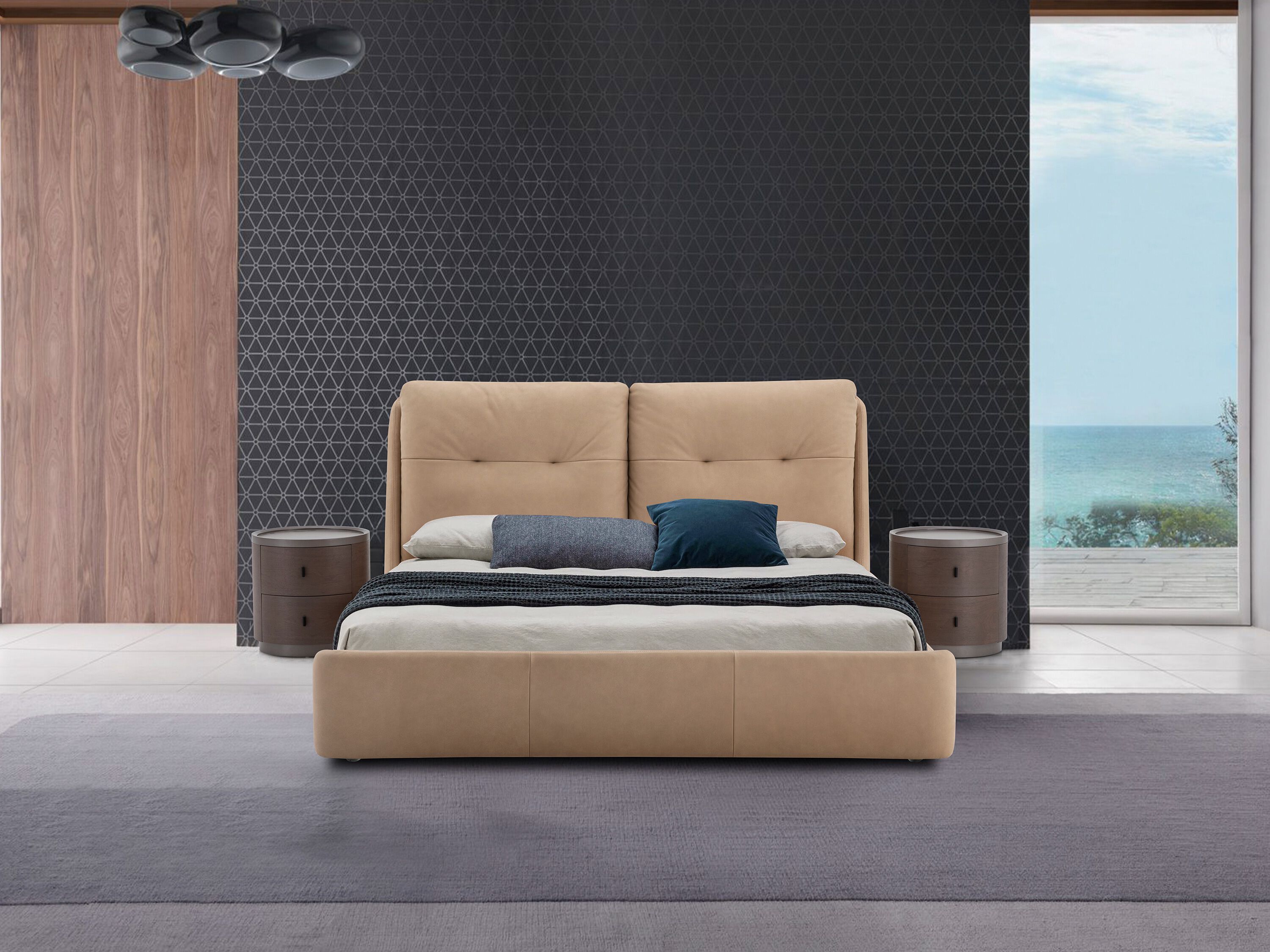 Кожаная двуспальная мягкая кровать CAMPO DE' FIORI HUSH ARCH-00008410 - Вид №2