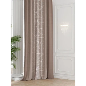 91712754 Штора на шторной ленте Comfy Way Лангротис 150x250 см цвет коричневый STLM-1053906