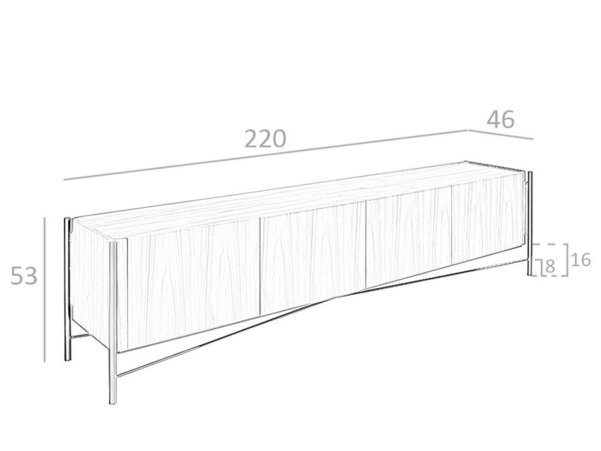 Деревянный шкаф для телевизора с распашными дверцами Angel Cerda Nature Life ARCH-00099712 - Вид №5
