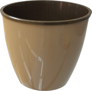 120-5 Горшок д. цветов Les Couleurs_6,5л(3,8л) Св.коричневый/бронза кор. Цветочная коллекция