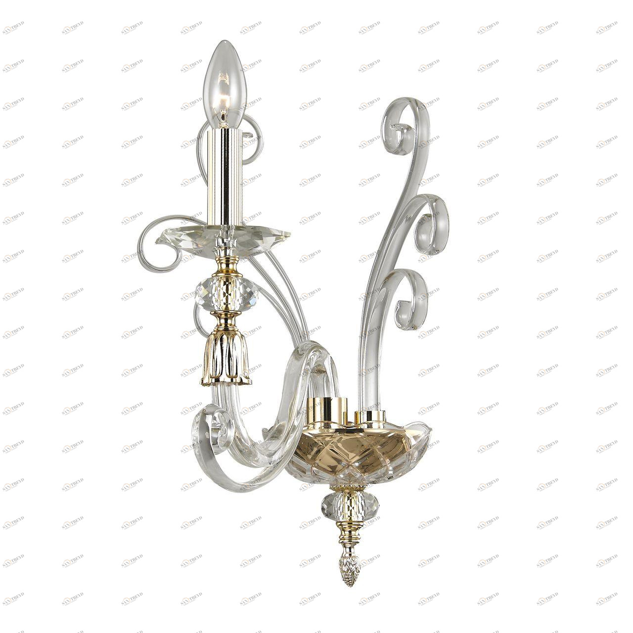 Бра Divinare Bergamo 8821/09 AP-1 DIVINARE СВЕЧА 109634 Золото;прозрачный 