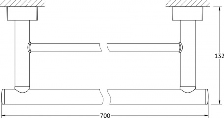 038 Держатель полотенец 70 см двойной ESP FBS Esperado - Вид №1
