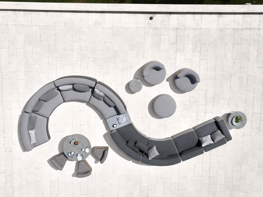 Varaschin Изогнутый модульный садовый диван из ткани Belt 221 - Вид №2