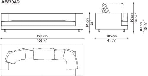 3-местный тканевый диван Maxalto ARBITER ARCH-00124606 - Вид №6